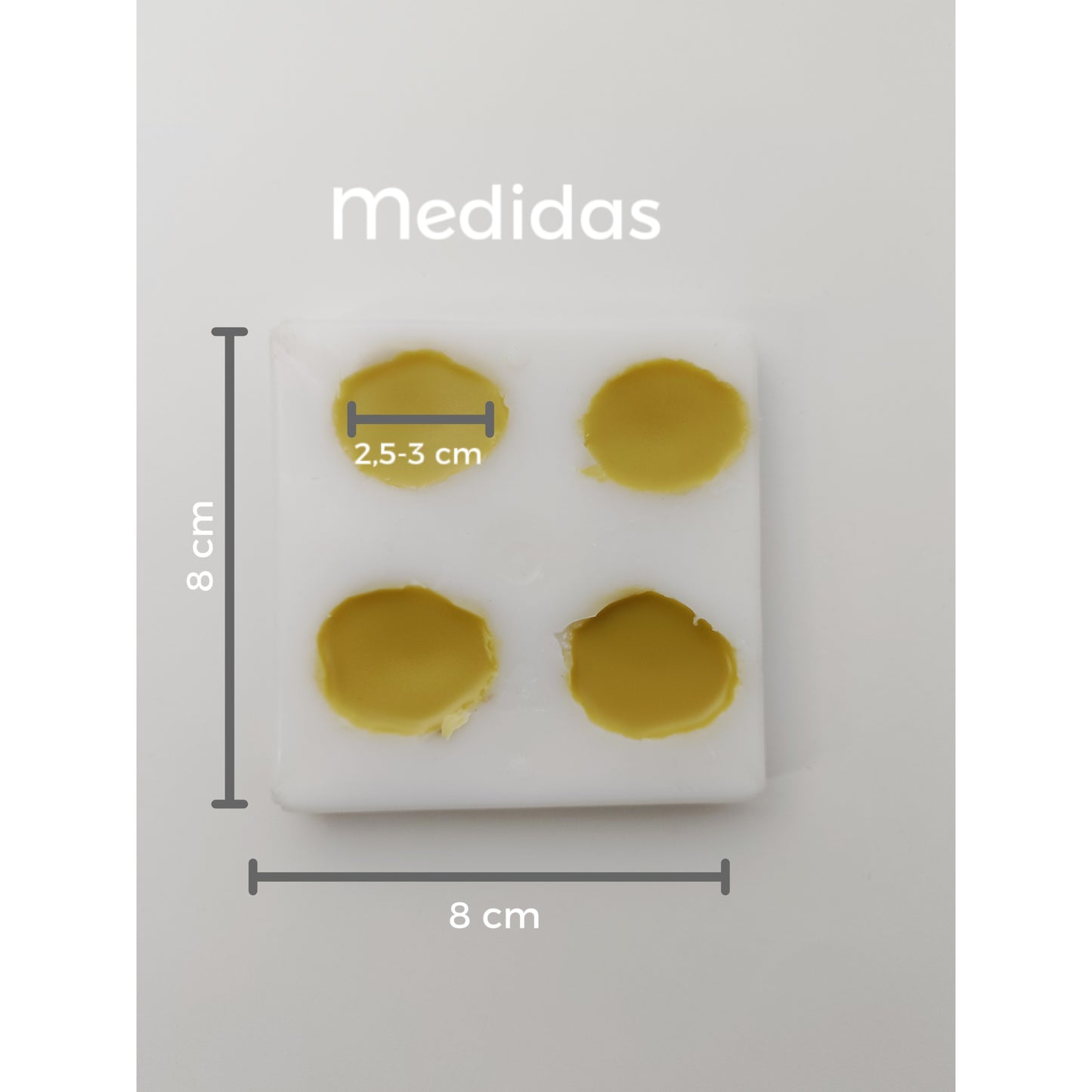 Molde de silicona con forma de rodajas de plátano o banana